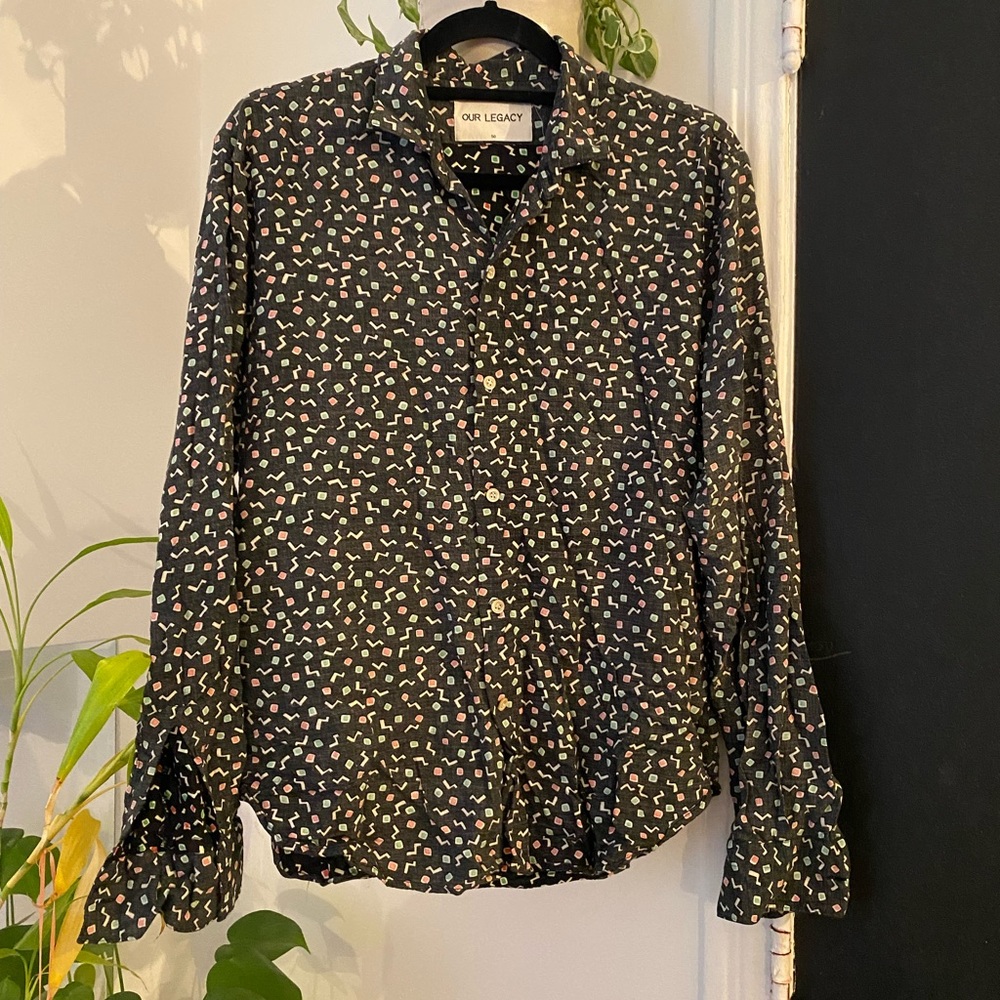 Our legacy Party shirt confetti long sleeve button down shirt 50 Large
